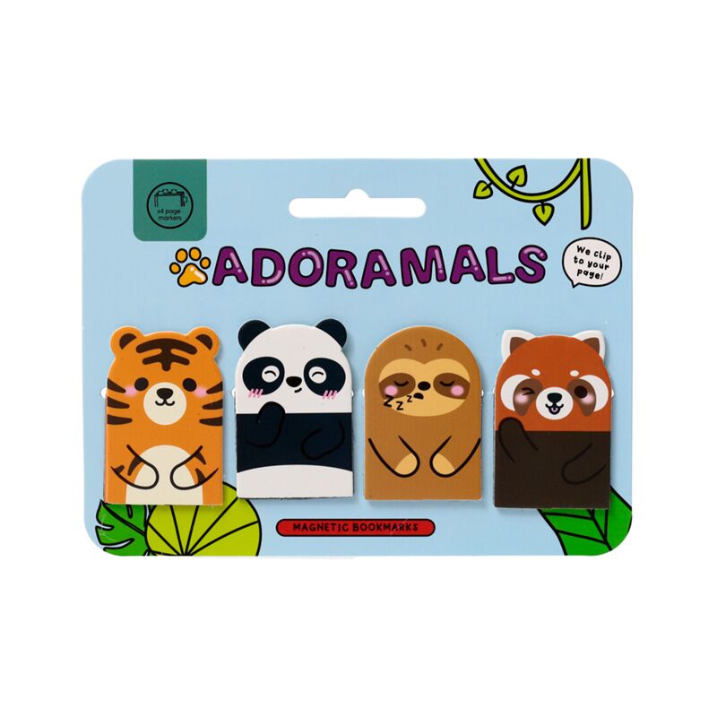 Adoramals wilde dieren magnetische boekenlegger set