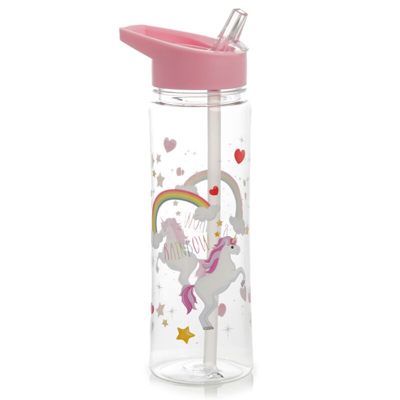 Regenboog eenhoorn tritan flip rietje waterflesjes 550ml