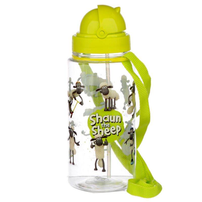 Shaun het schaap duurzame bpa-vrij 450ml kinder waterfles rietje