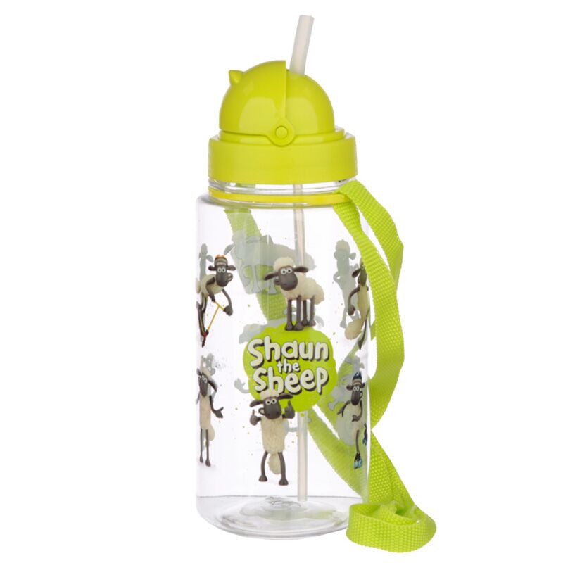 Shaun het schaap duurzame bpa-vrij 450ml kinder waterfles rietje