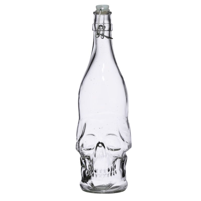 Schedelvormig duurzame glazen waterfles 1000ml koude dranken