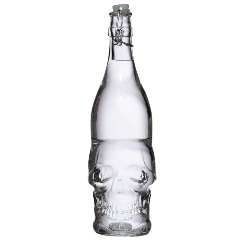 Schedelvormig duurzame glazen waterfles 1000ml koude dranken