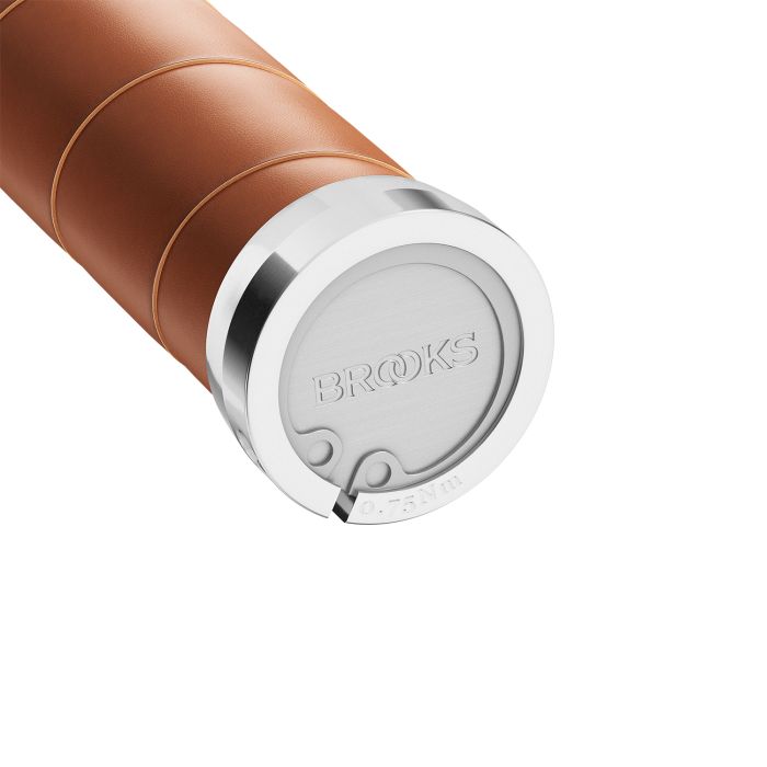 Brooks slender leather grips (130+130mm) - honey