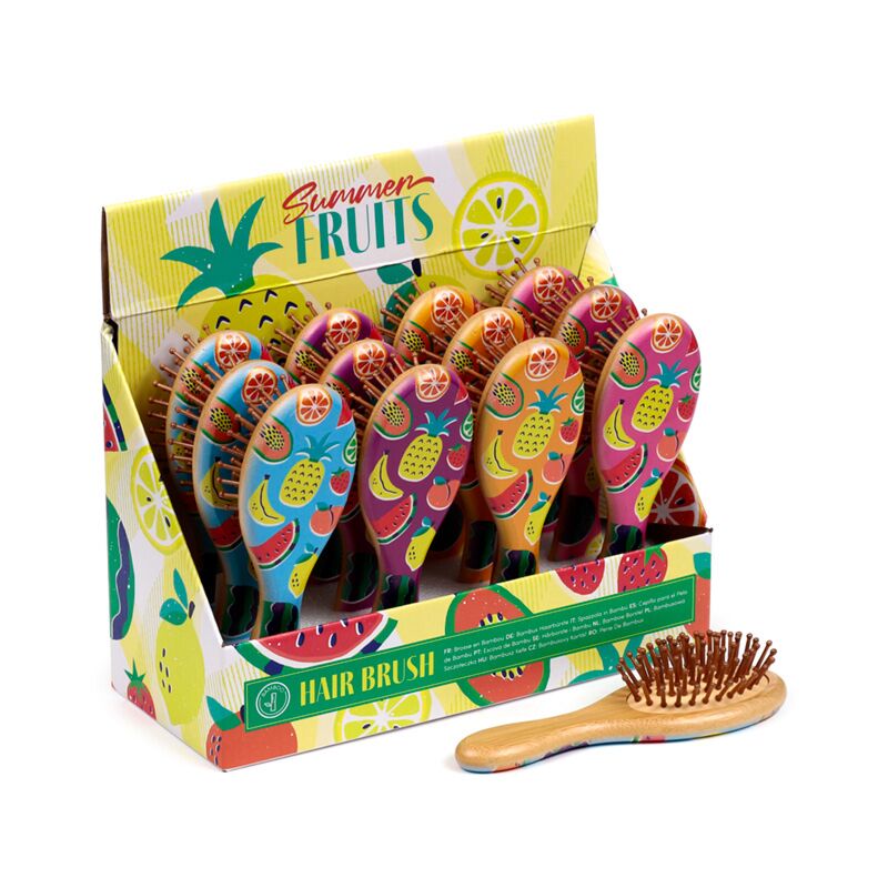 Zomer fruit bamboe haarborstel