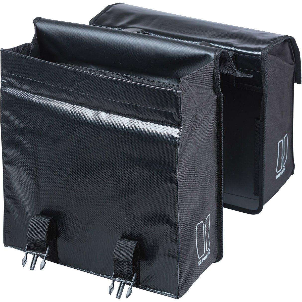 Basil dubbele fietstas urban load mik 48-53 liter - zwart