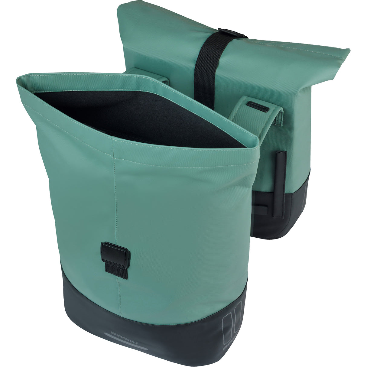 Basil dubbele tas cove 28-32l zilvergroen zwart