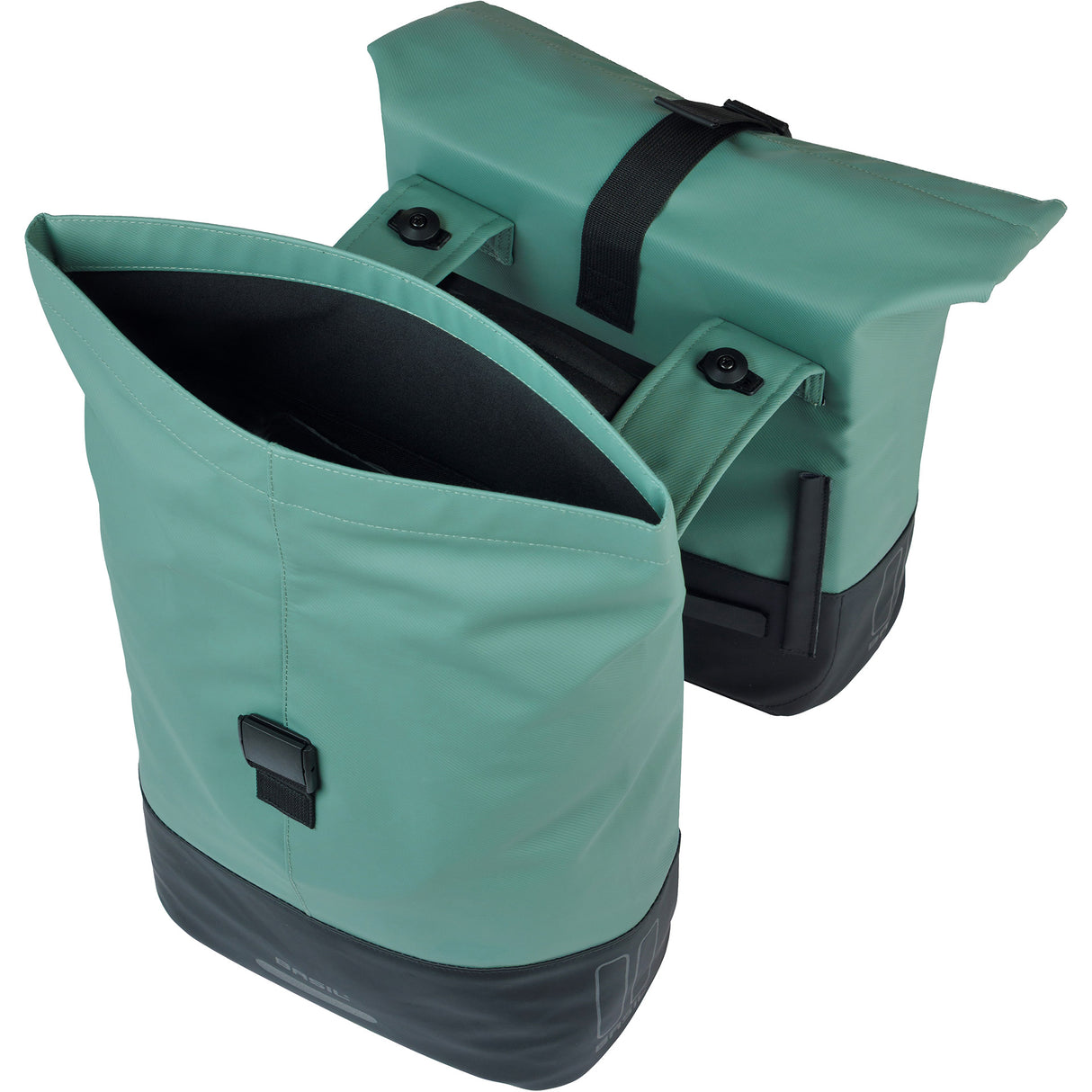 Basil dubbele tas cove mik 28-32l zilvergroen zwart