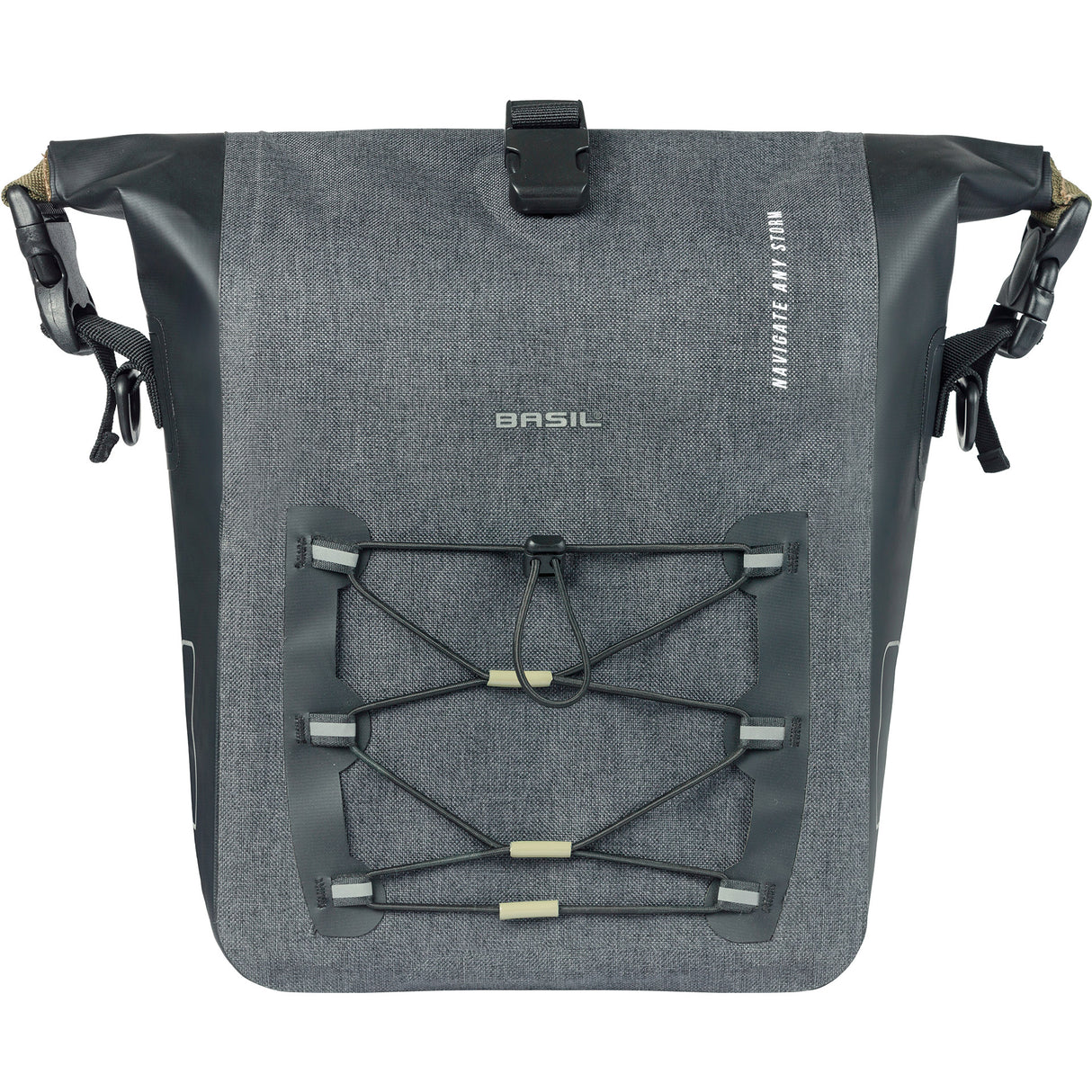 Basil enkele tas navigator storm mik hooks 12-15l zwart
