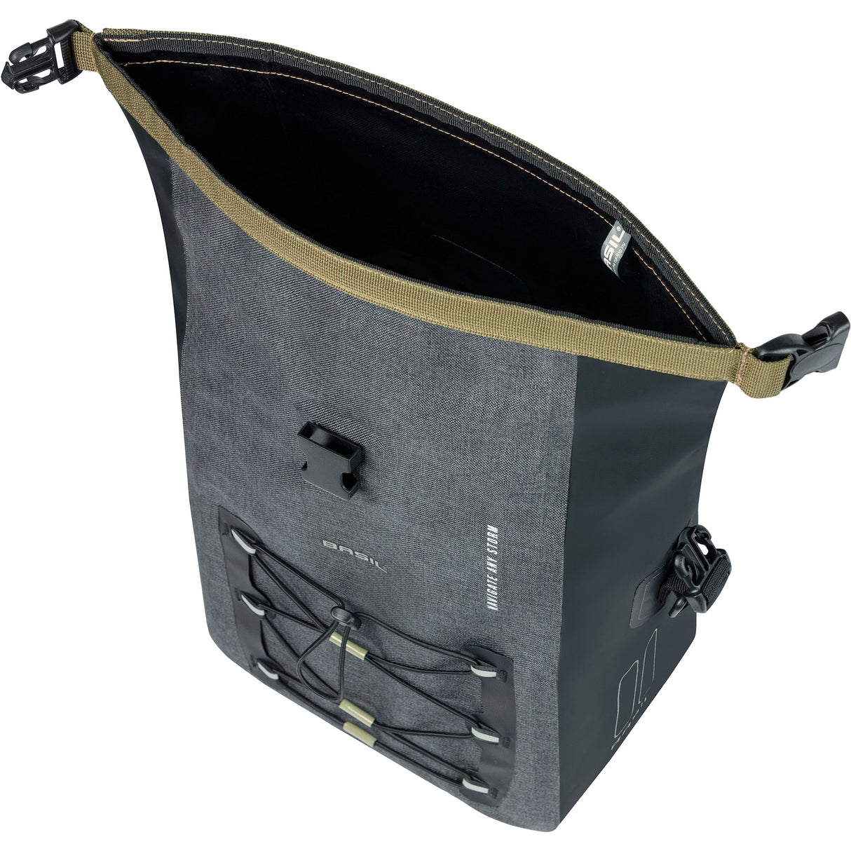 Basil enkele tas navigator storm mik hooks 12-15l zwart