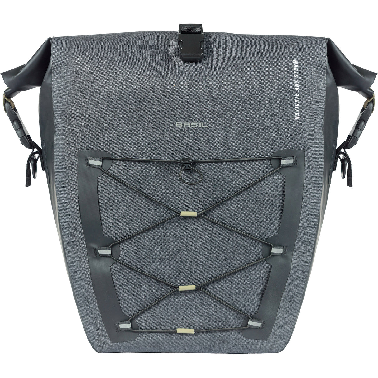 Basil enkele tas navigator storm mik hooks 25-31l zwart