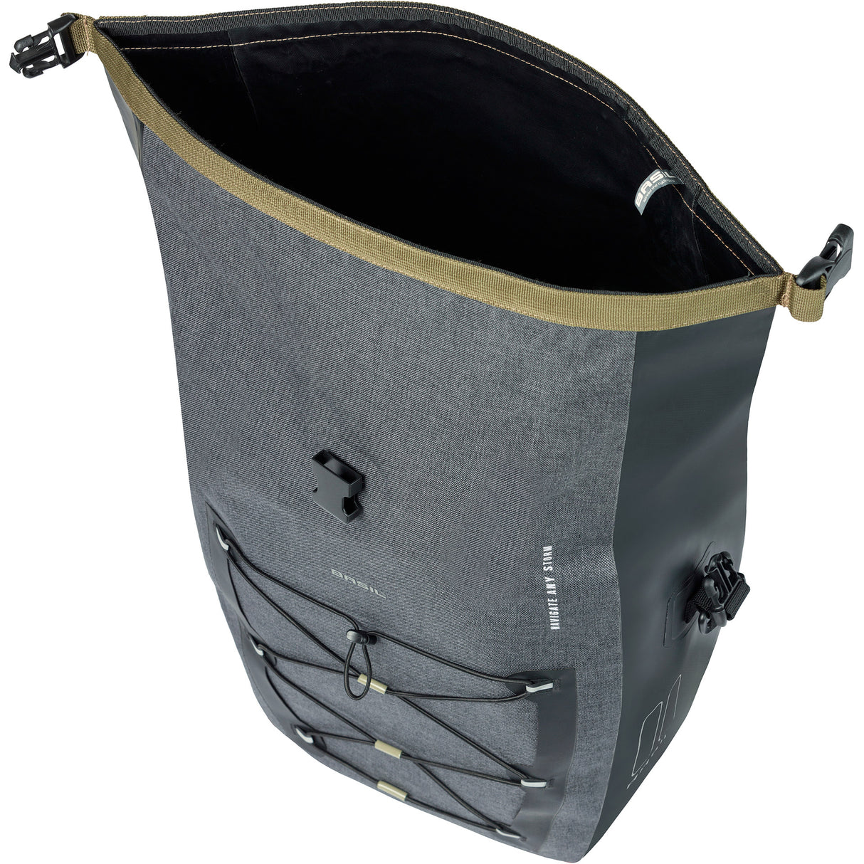 Basil enkele tas navigator storm mik hooks 25-31l zwart