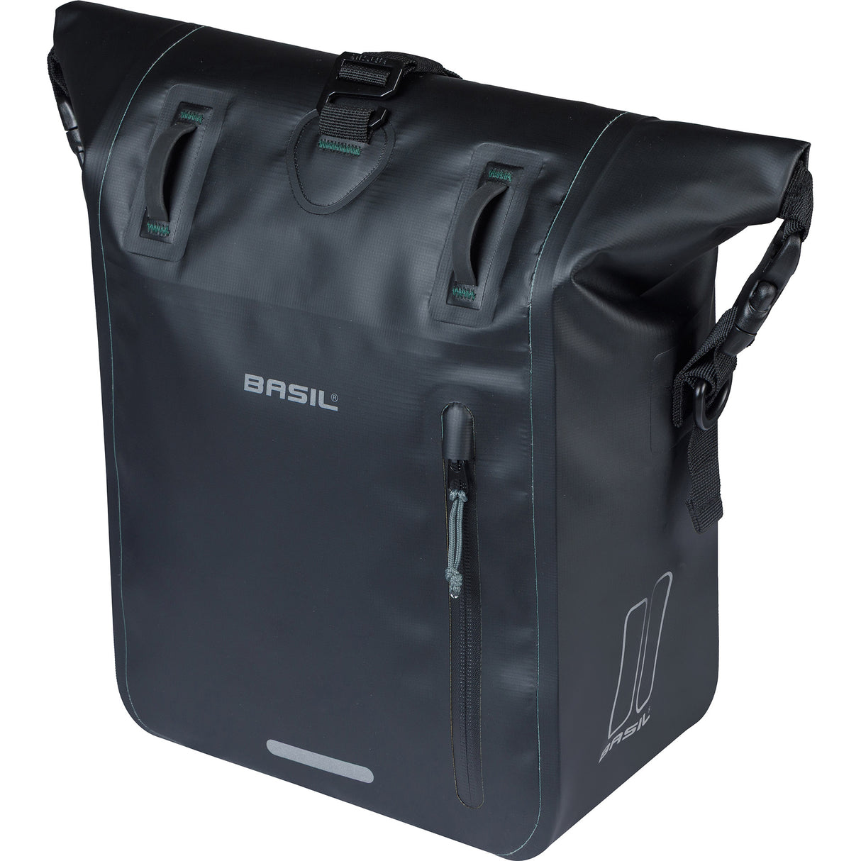 Basil enkele tas rivo tarpaulin mik hooks 12-15l zwart