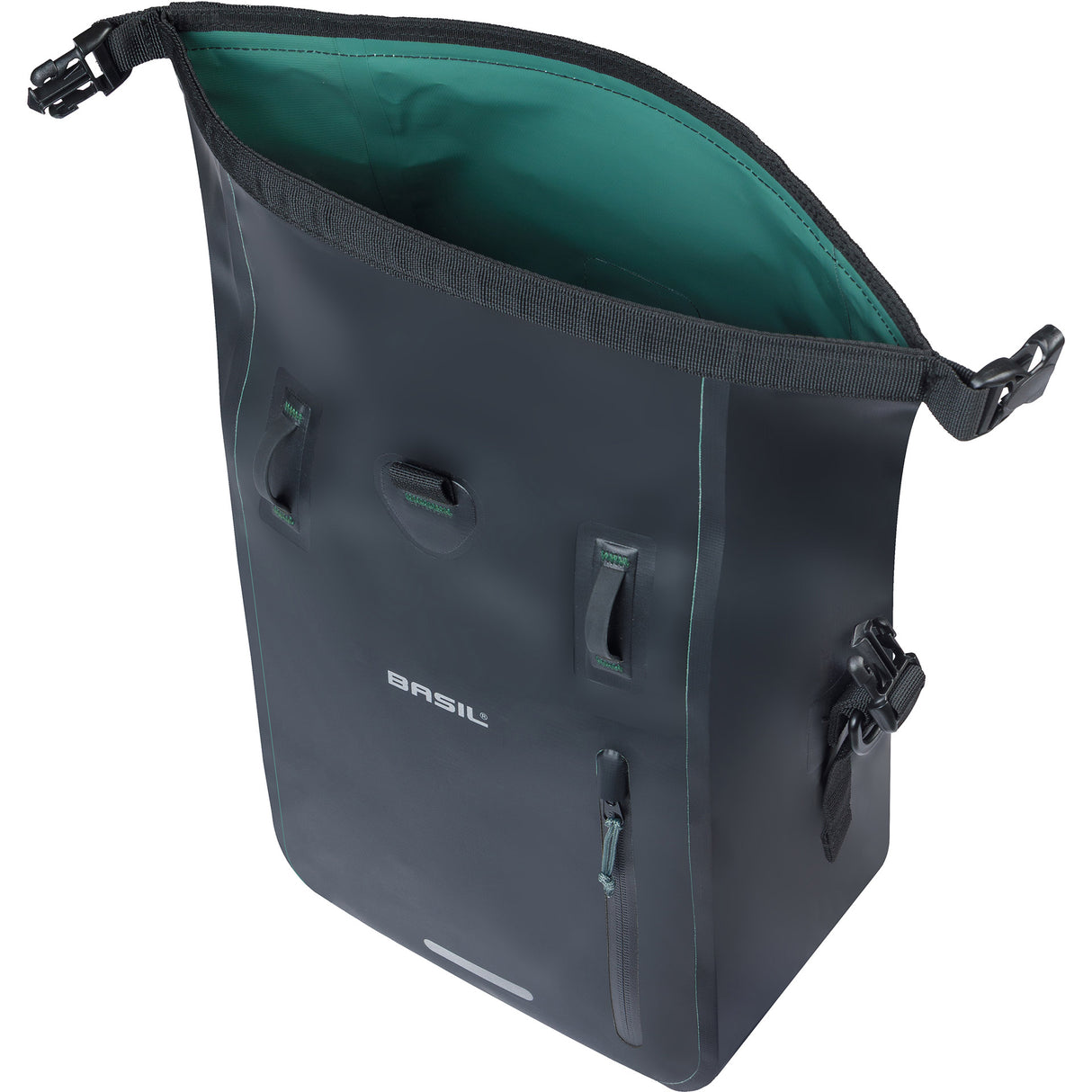 Basil enkele tas rivo tarpaulin mik hooks 12-15l zwart