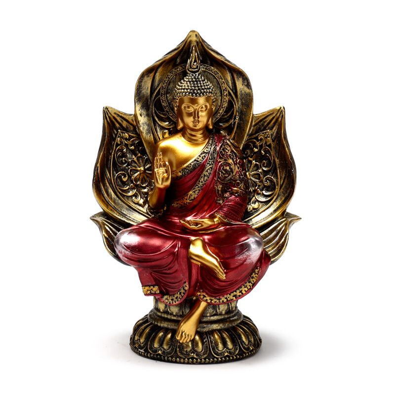 Rood goud thaise boeddha zittende lotus
