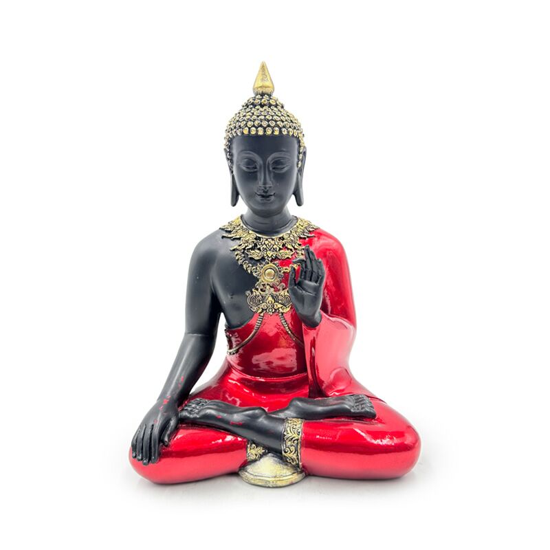 Rood, zwart goud thaise boeddha meditatie