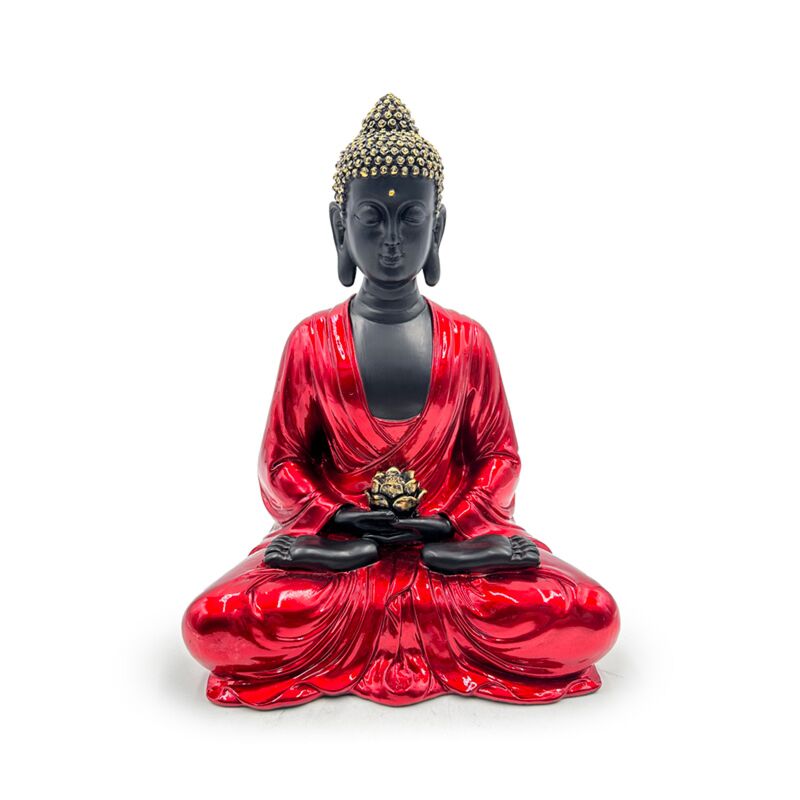 Rood, zwart goud thaise boeddha contemplatie