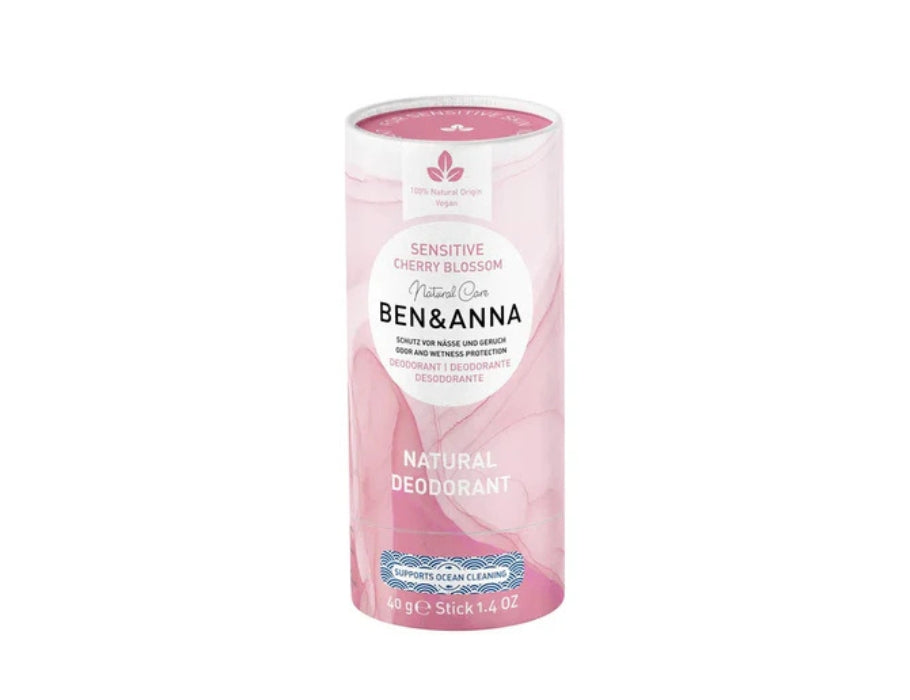 Ben anna deodorant in papiertube - sensitive - cherry blossom - 40 gram