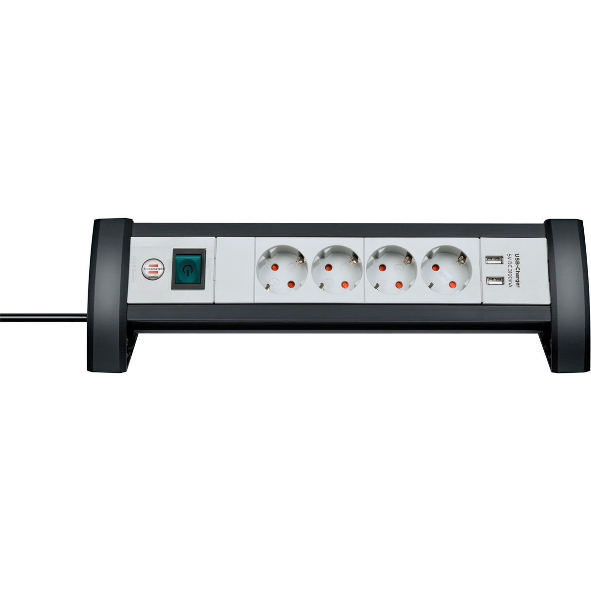 Brennenstuhl Premium Office-Line stekkerdoos 4-voudig + 2x USB