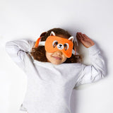 Relaxeazzz pluche rode panda rond reiskussen slaapmasker