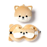 Relaxeazzz pluche shiba inu rond reiskussen slaapmasker