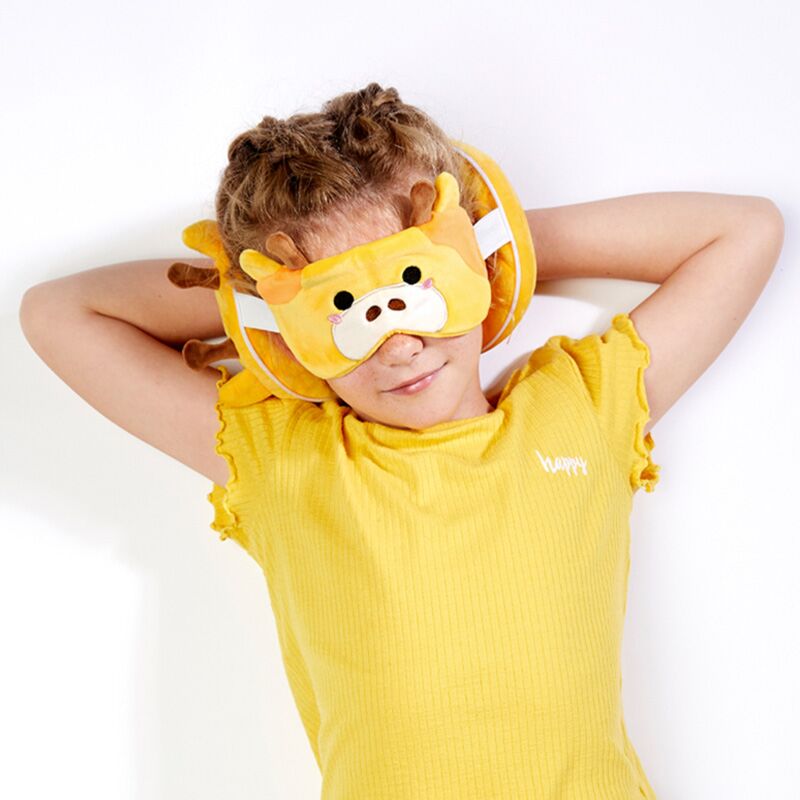 Relaxeazzz giraffe rond reiskussen slaapmasker