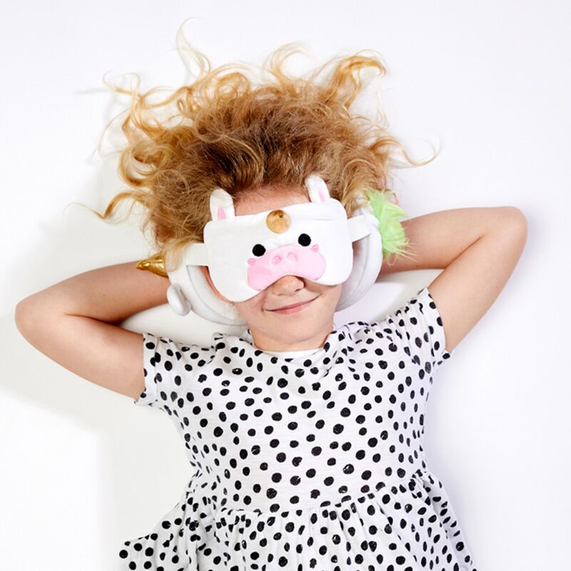 Relaxeazzz eenhoorn rond reiskussen slaapmasker