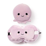 Relaxeazzz pluche octopus rond reiskussen slaapmasker