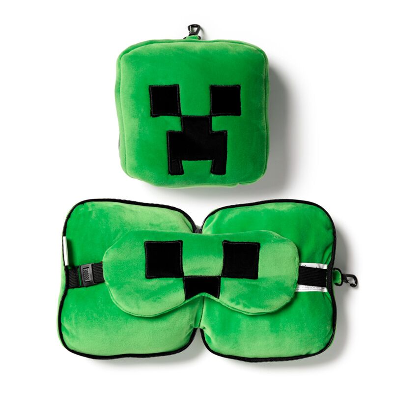 Relaxeazzz minecraft creeper rond reiskussen slaapmasker