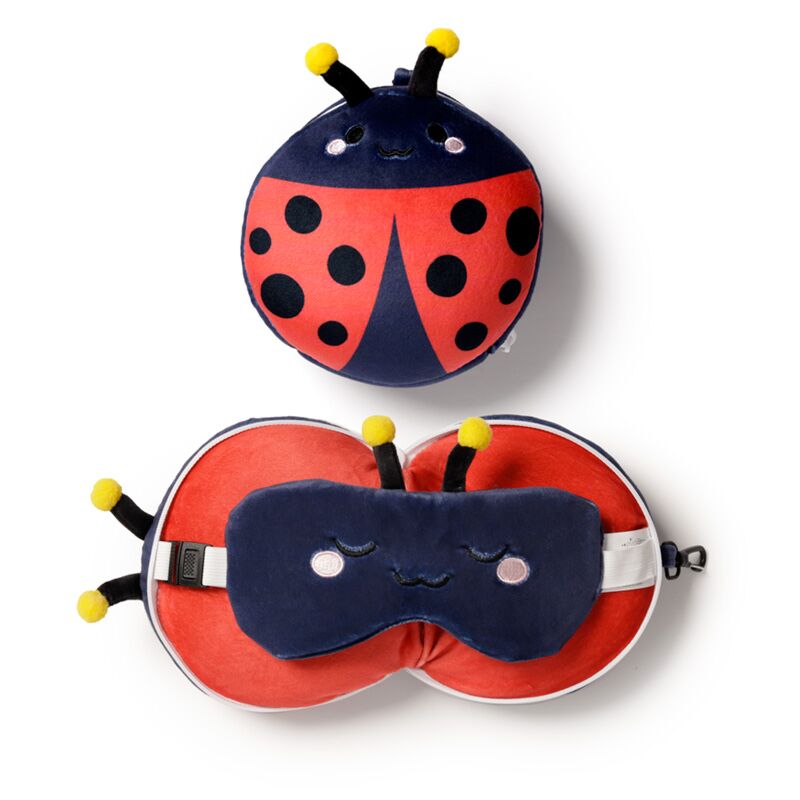 Relaxeazzz adorabugs lieveheersbeestje rond reiskussen slaapmasker