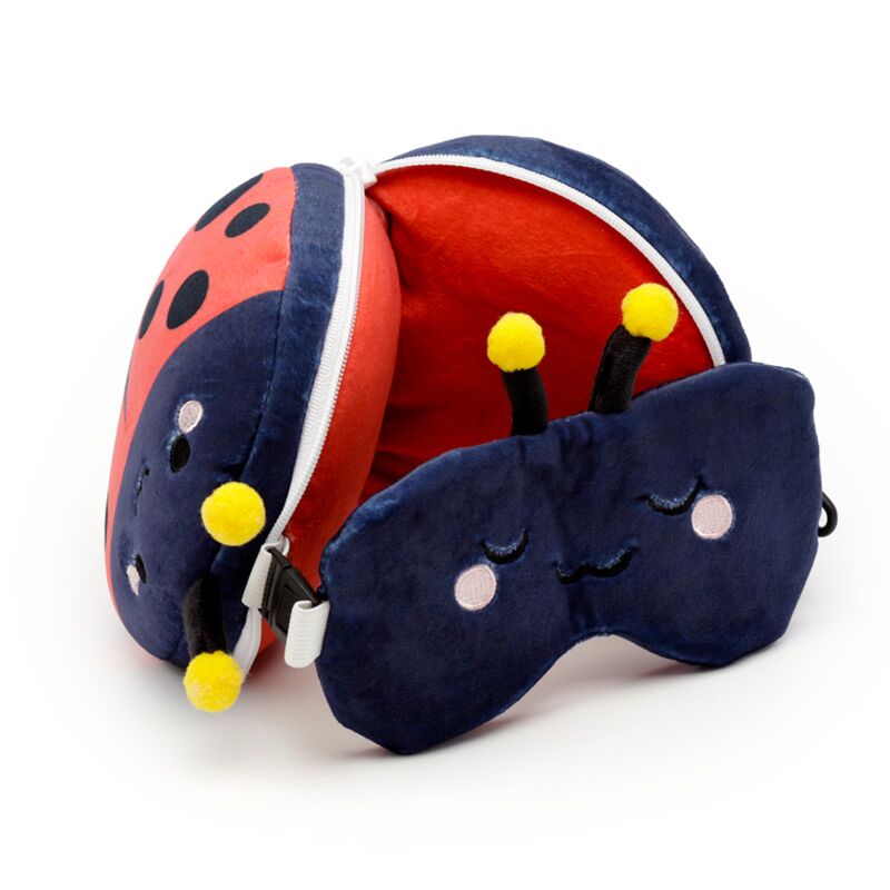 Relaxeazzz adorabugs lieveheersbeestje rond reiskussen slaapmasker