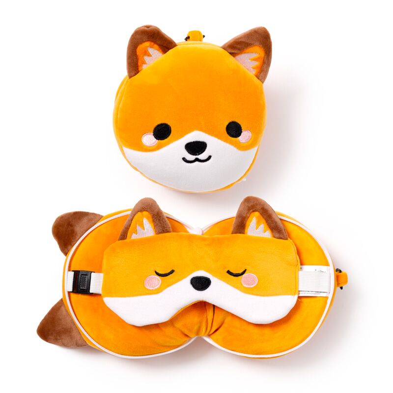 Relaxeazzz adoramals finnick de vos rond reiskussen slaapmasker