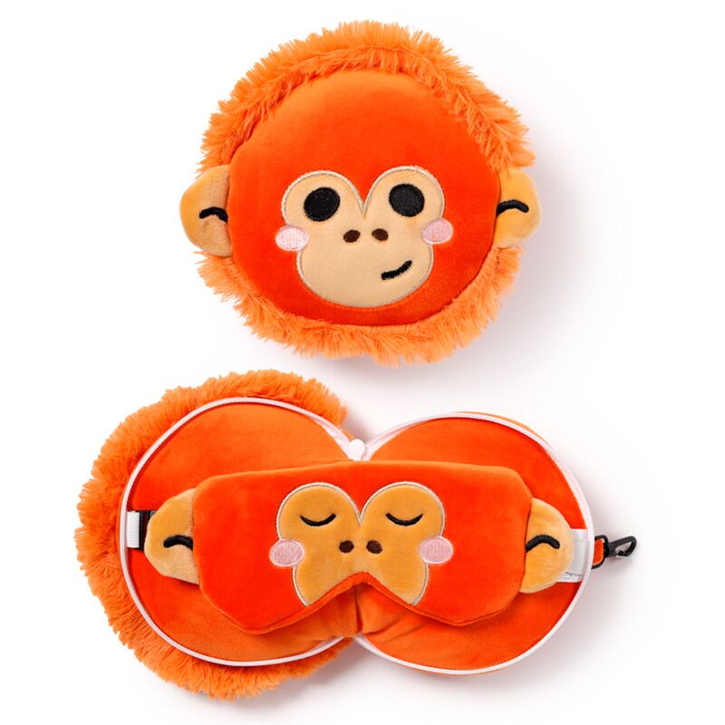 Relaxeazzz adoramals orangutang rond reiskussen slaapmasker