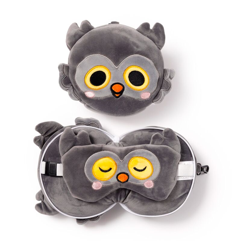 Relaxeazzz adoramals winston de uil rond reiskussen slaapmasker