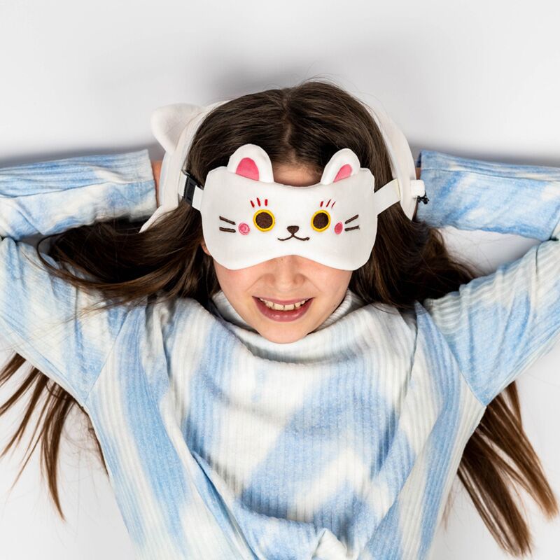 Relaxeazzz maneki neko gelukskat rond reiskussen slaapmasker