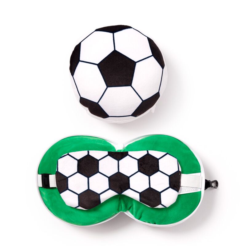 Relaxeazzz voetbal rond reiskussen slaapmasker