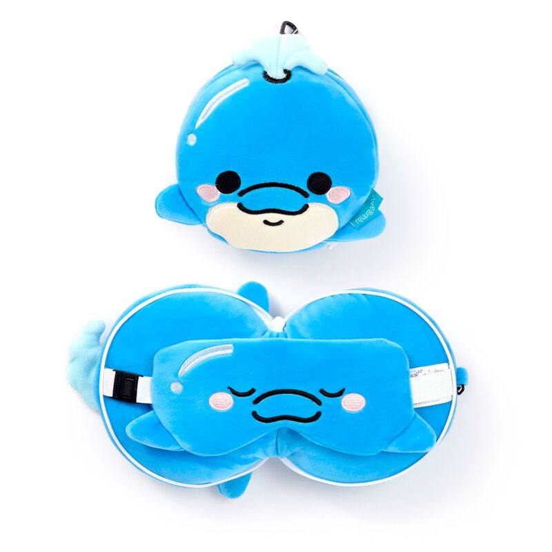 Relaxeazzz adoramals blu de dolfijn rond reiskussen slaapmasker