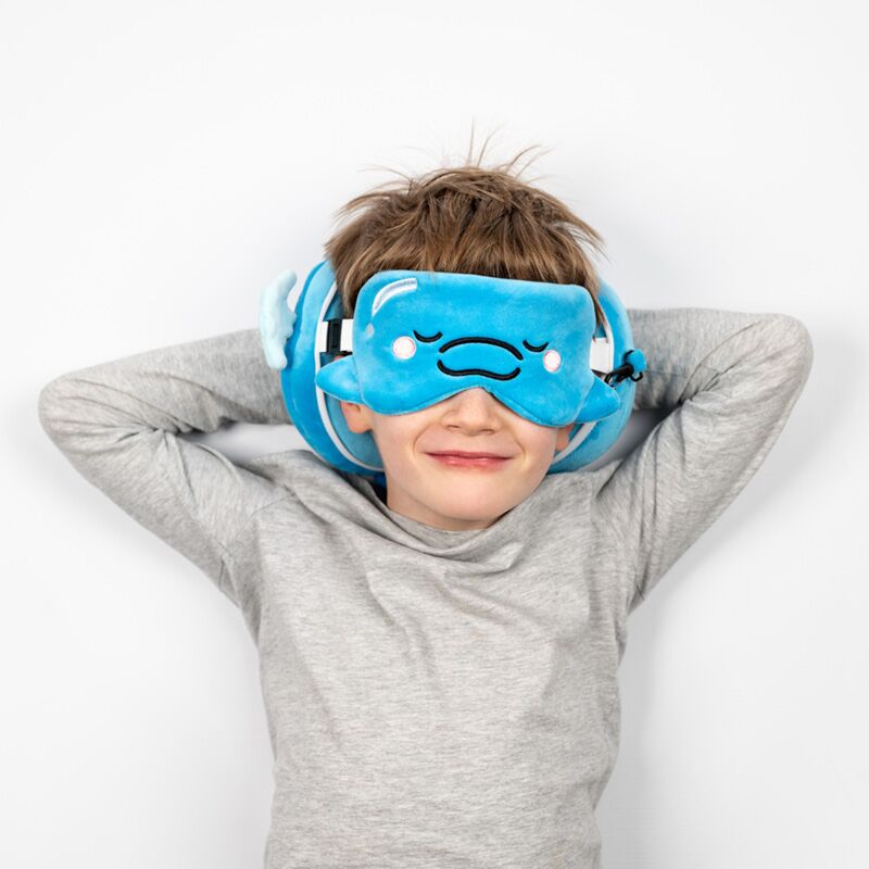 Relaxeazzz adoramals blu de dolfijn rond reiskussen slaapmasker