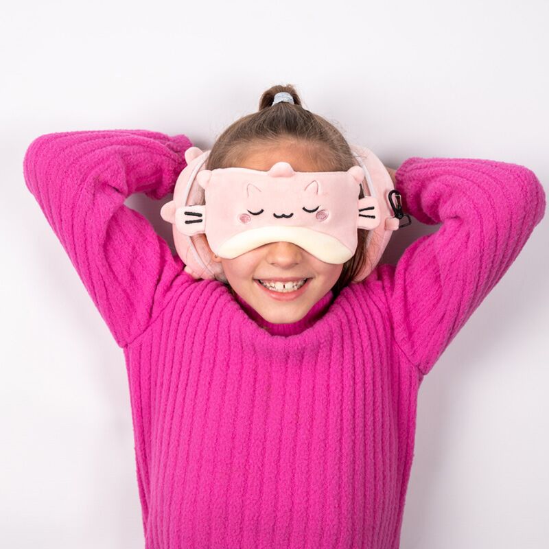 Relaxeazzz adoramals puff de kogelvis rond reiskussen slaapmasker