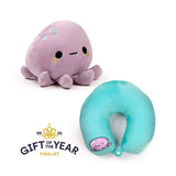 Swapseazzz adoramals octopus 2-in-1 pluche reiskussen
