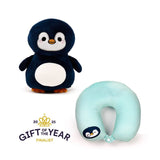 Swapseazzz adoramals pinguin 2-in-1 pluche reiskussen