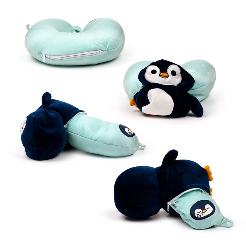 Swapseazzz adoramals pinguin 2-in-1 pluche reiskussen