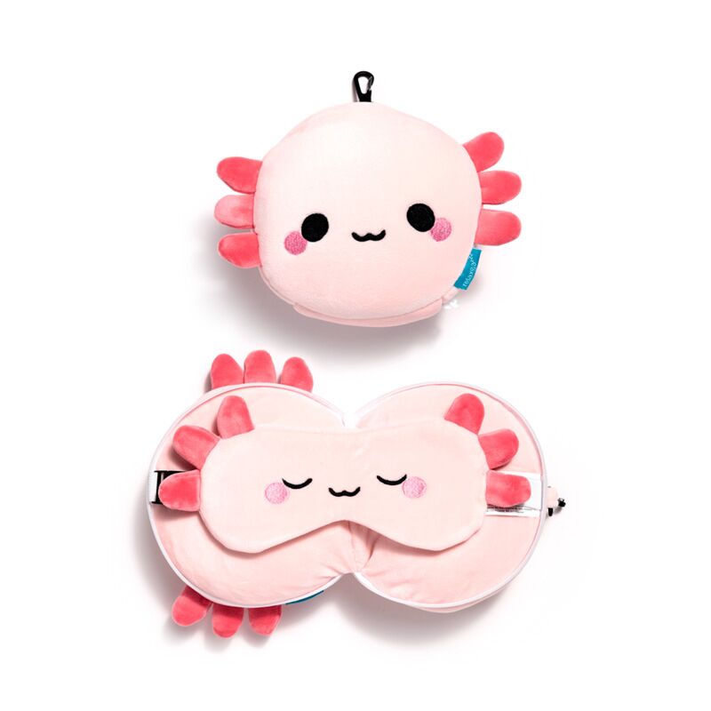 Relaxeazzz adoramals maddie de axolotl reiskussen slaapmasker