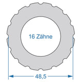 Cycplus cyclus gereedschap power.tool 1-zijdig t16 48.5