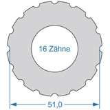 Cycplus cyclus gereedschap power.tool 1-zijdig t16 51.0