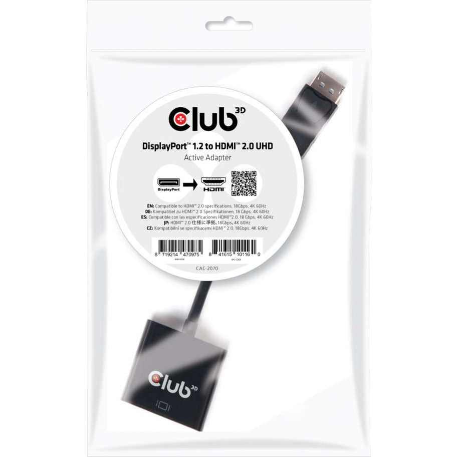 Club 3D DisplayPort 1.2 to HDMI 2.0 UHD Active Adapter
