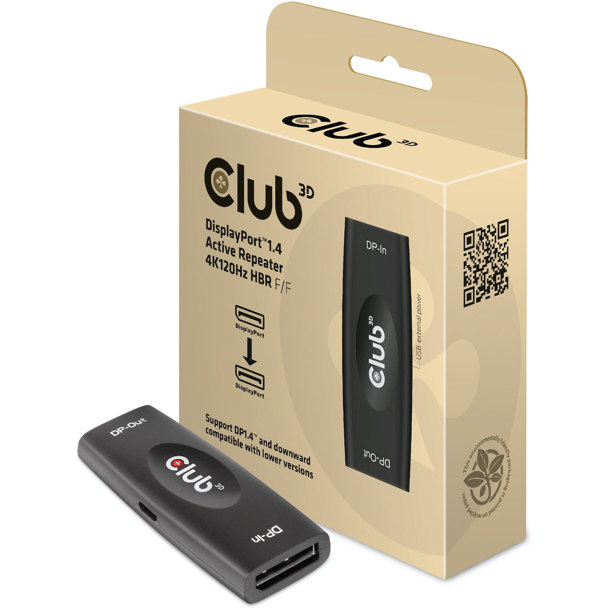 Club 3D DisplayPort 1.4 Active Repeater 4K120Hz HBR3 F F