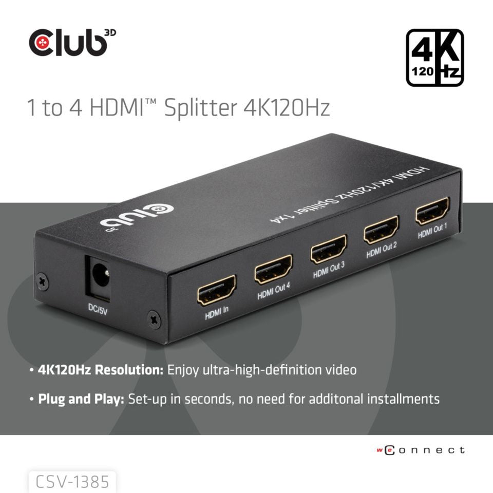 Club 3d hdmi splitter 1x > 4x hdmi 4k 120hz