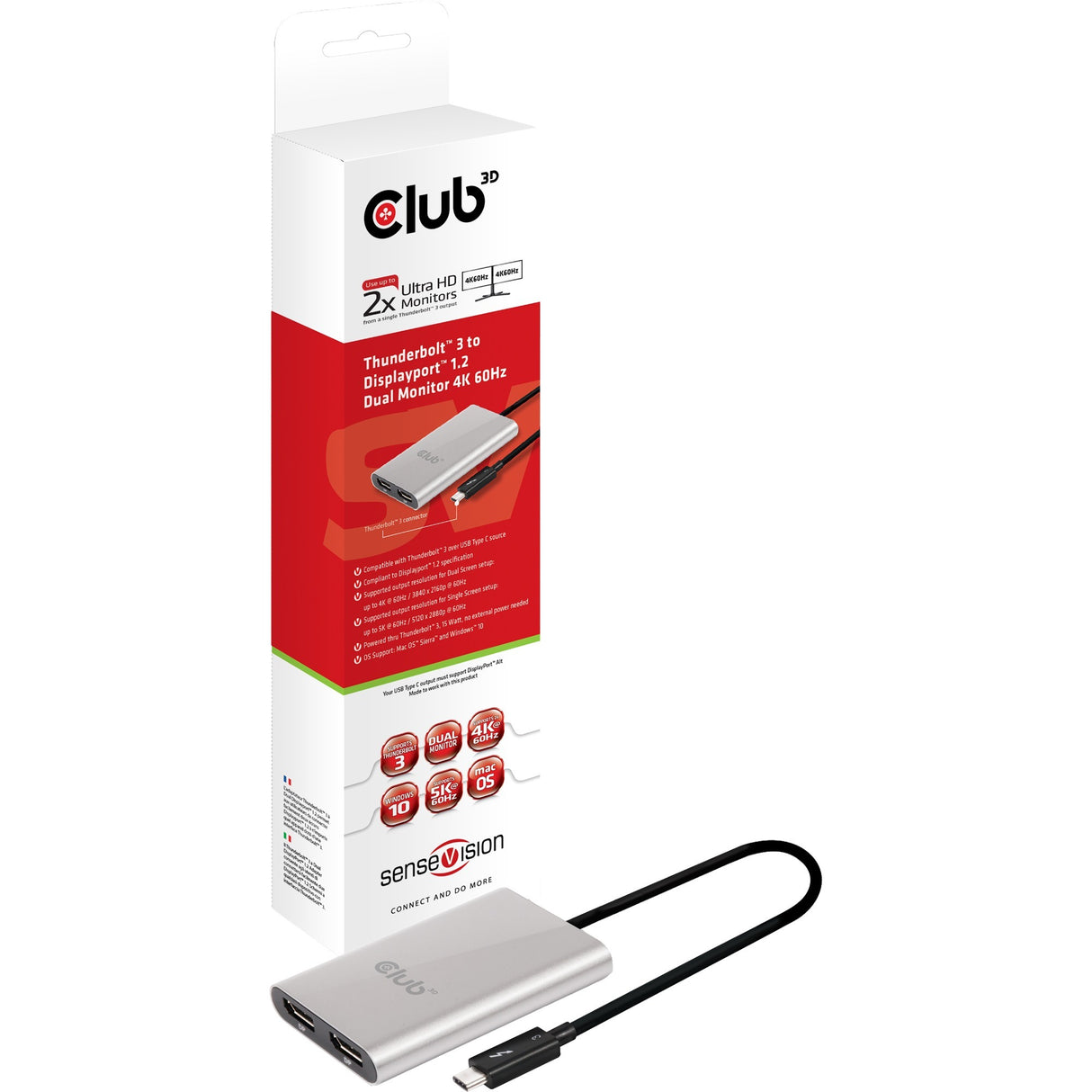 Club 3D Thunderbolt 3 naar Displayport 1.2 adapter