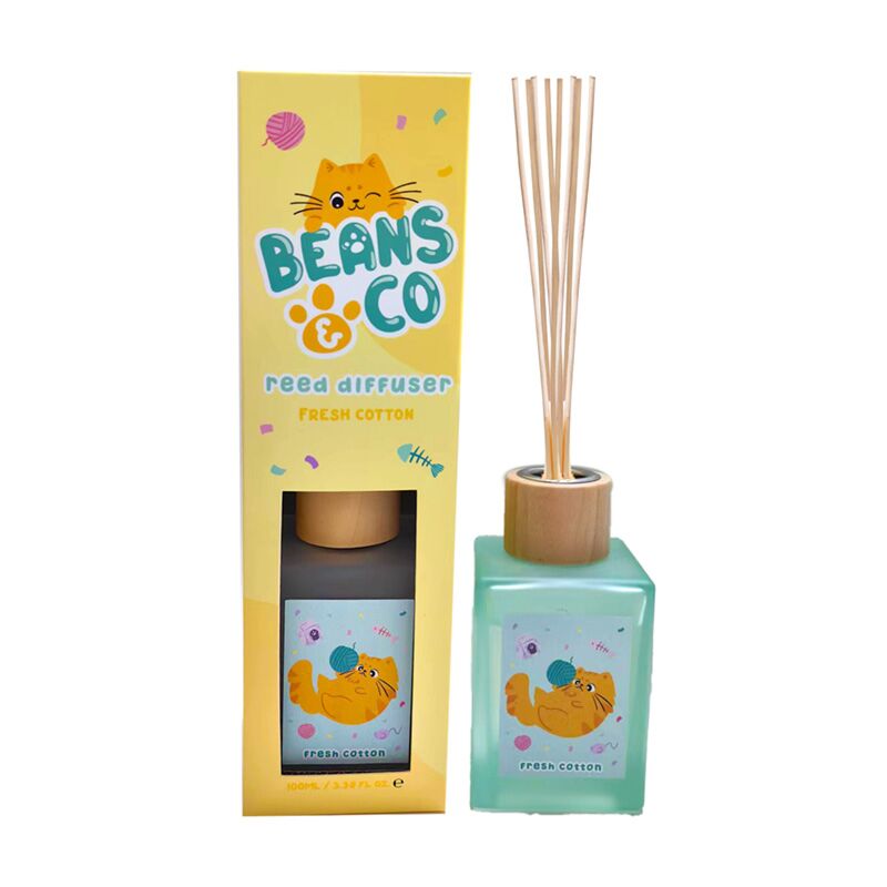 Beans co katten fris katoen 100ml geurstokjes huisparfum