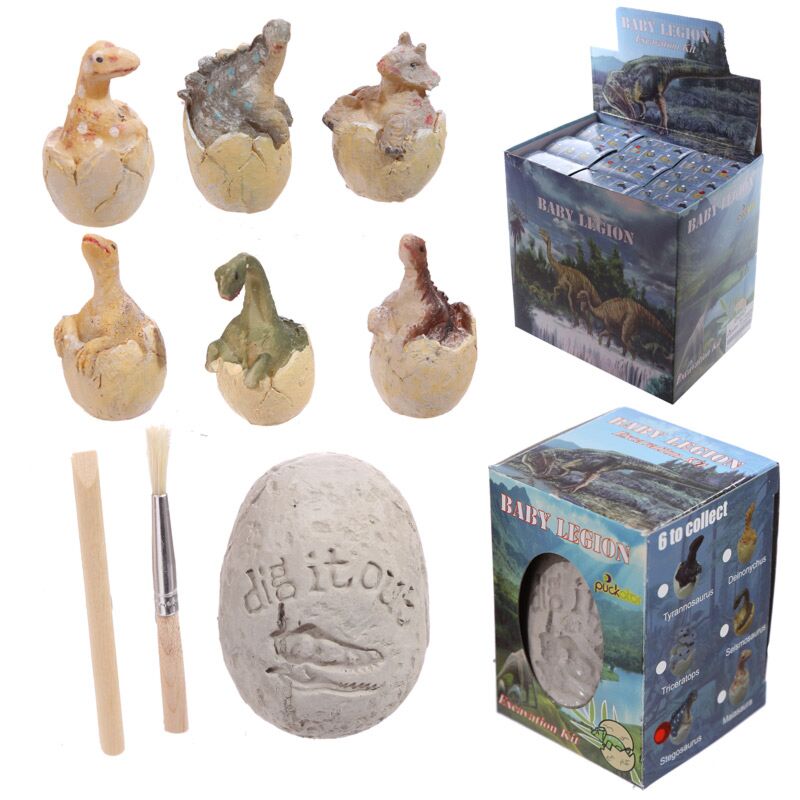 Baby dinosaurus in ei opgravingset